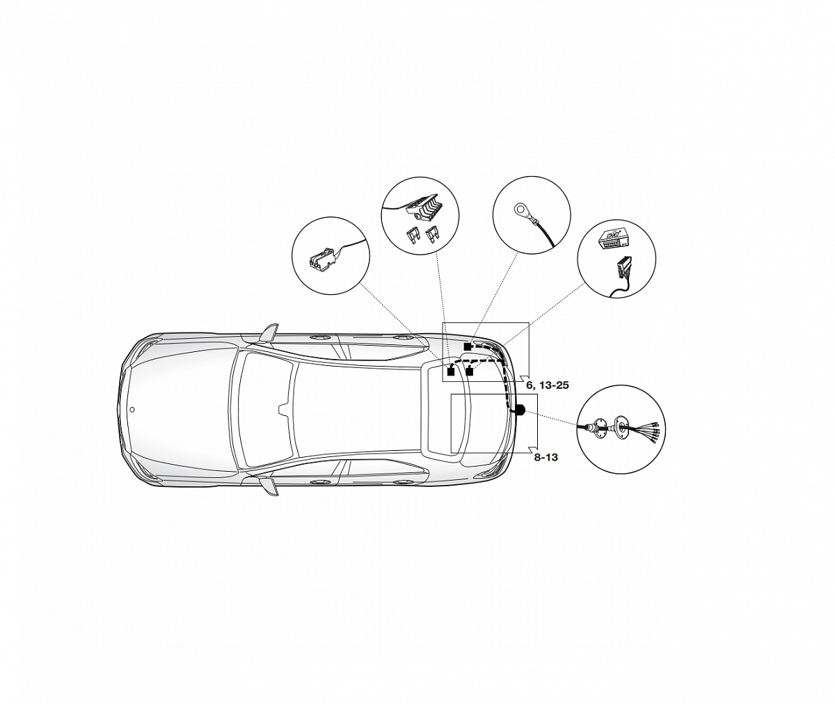 Электрика фаркопа Hak-System (7 pin) для Mercedes C-class (седан, универсал, купе) 2014-2018 12040530 в 