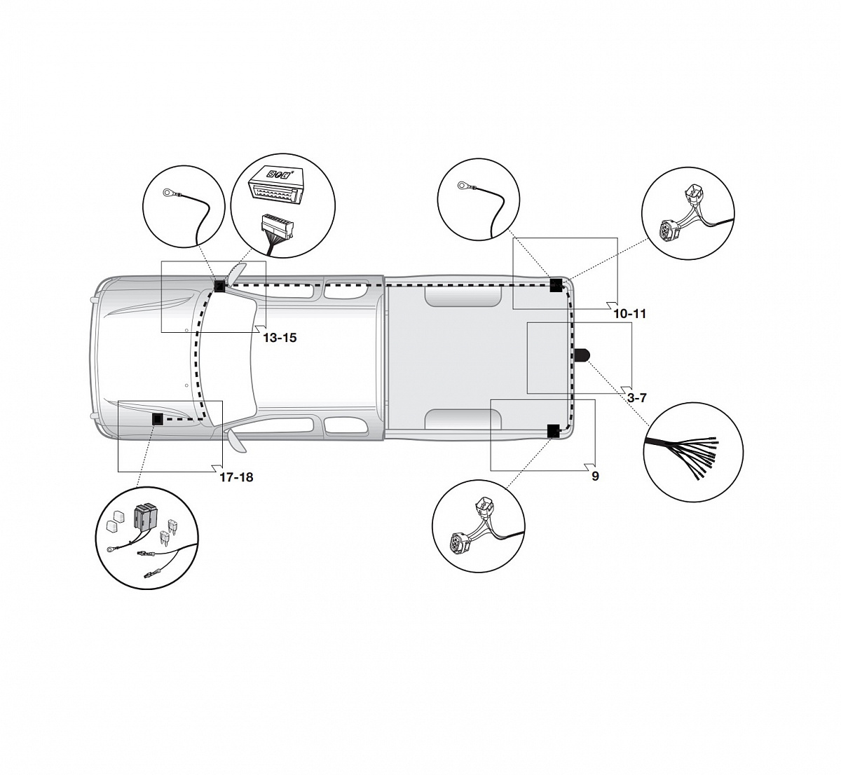 Электрика фаркопа Hak-System (13 pin) для Toyota Hilux 2016- 26250545 в 