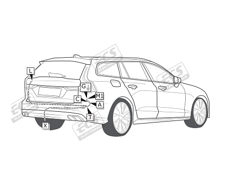 Электрика фаркопа ECS (7 pin) для Volvo V60 2018- VL048FX в 