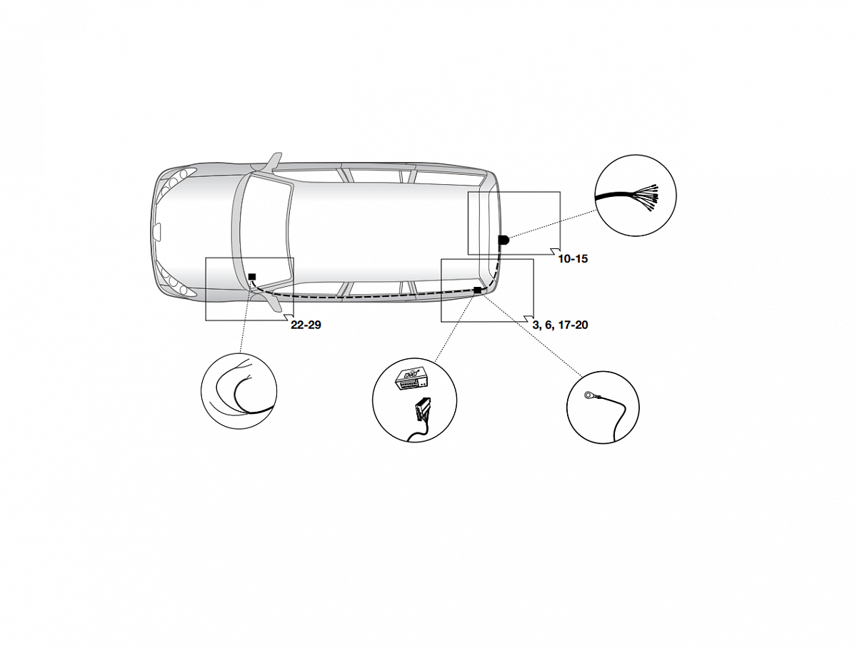 Электрика фаркопа Hak-System (13 pin) для Peugeot 307 (3/5 дв. хетчбек, кабриолет, унив) 2005-2008 21500558 в 