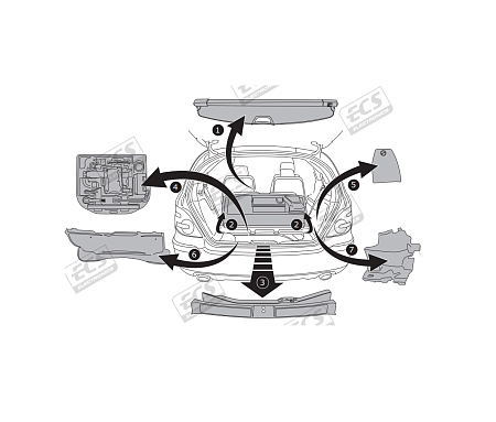 Электрика фаркопа ECS (7 pin) для Mercedes R-class 2006-2017 MB075BH в 