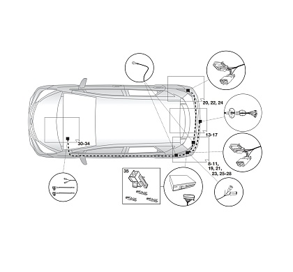 Электрика фаркопа Hak-System (7 pin) для Toyota Auris 2013- 12250538 в 