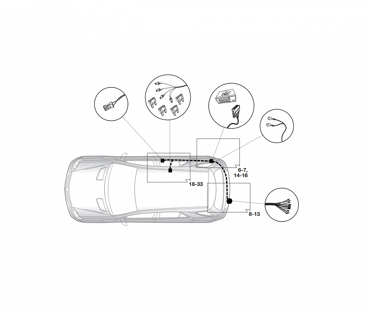 Электрика фаркопа Hak-System (13 pin) для Mercedes GLE Coupe 2015-2018  21040525 в 