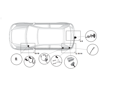 Электрика фаркопа Hak-System (13 pin) для Renault Duster 2021- 21620520 в 