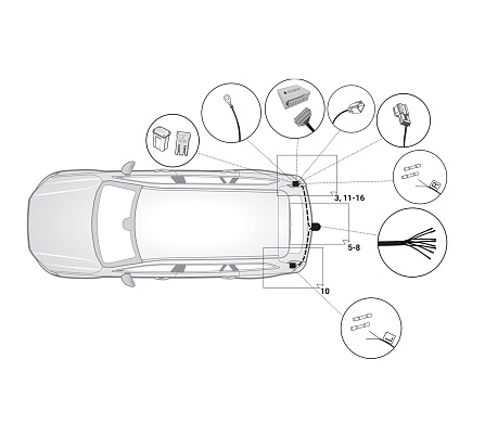 Электрика фаркопа Hak-System (7 pin) для Volvo XC90 2015- 12260523 в 