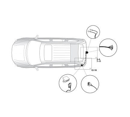 Электрика фаркопа Hak-System (13 pin) для Volvo XC90 2004-2015 21260505 в 