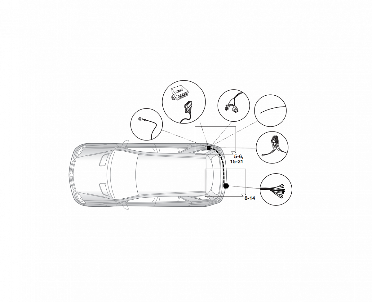 Электрика фаркопа Hak-System (13 pin) для Mercedes M-class 2005-2011 21040512 в 