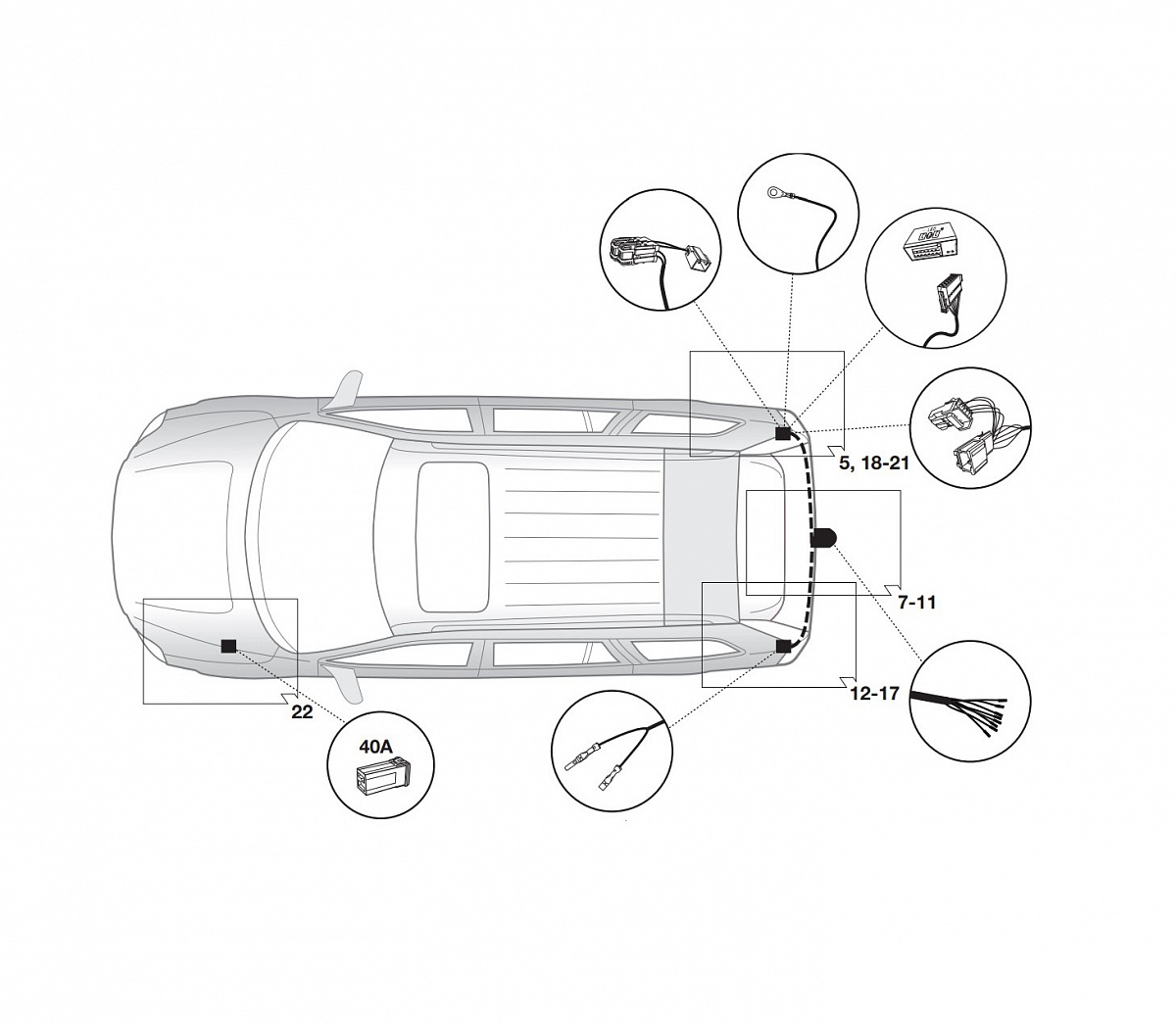 Электрика фаркопа Hak-System (7 pin) для Volvo S40 2004-2012 12260511 в 