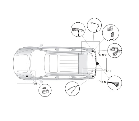 Электрика фаркопа Hak-System (7 pin) для Volvo S40 2004-2012 12260511 в 