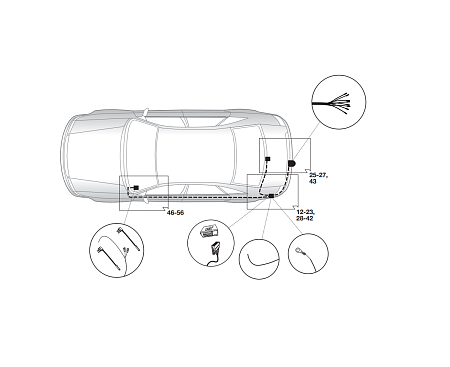 Электрика фаркопа Hak-System (7 pin) для Opel Zafira 2011-2016 12500567 в 