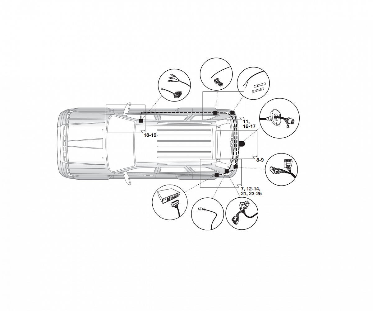 Электрика фаркопа Hak-System (13 pin) для Jeep Grand Cherokee 2013-2015 21610507 в 