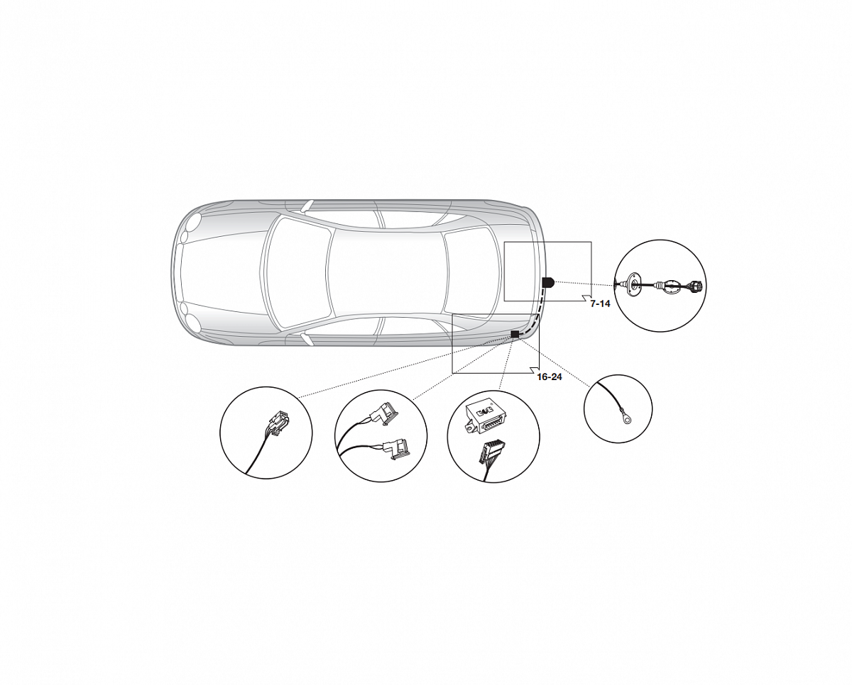 Электрика фаркопа Hak-System (7 pin) для Mercedes C-class 2001-2008 12040509 в 