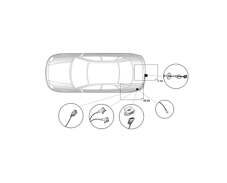 Электрика фаркопа Hak-System (7 pin) для Mercedes C-class 2001-2008 12040509 в 