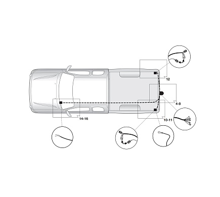 Электрика фаркопа Hak-System (7 pin) для Ssang Yong Actyon Sports 2007-2016 16320508 в 