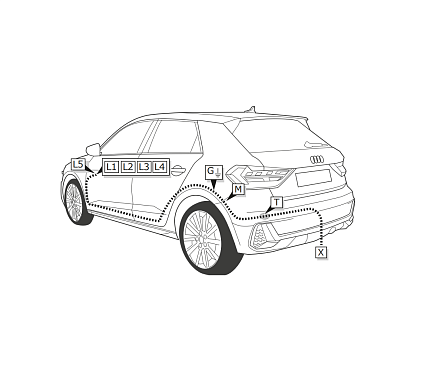 Электрика фаркопа ECS (7 pin) для Audi A1 2018- VW146B1 в 