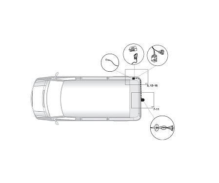 Электрика фаркопа Brink (7 pin) для Mercedes V-class 2014-, (для автомобилей с подготовкой) 727633 в 