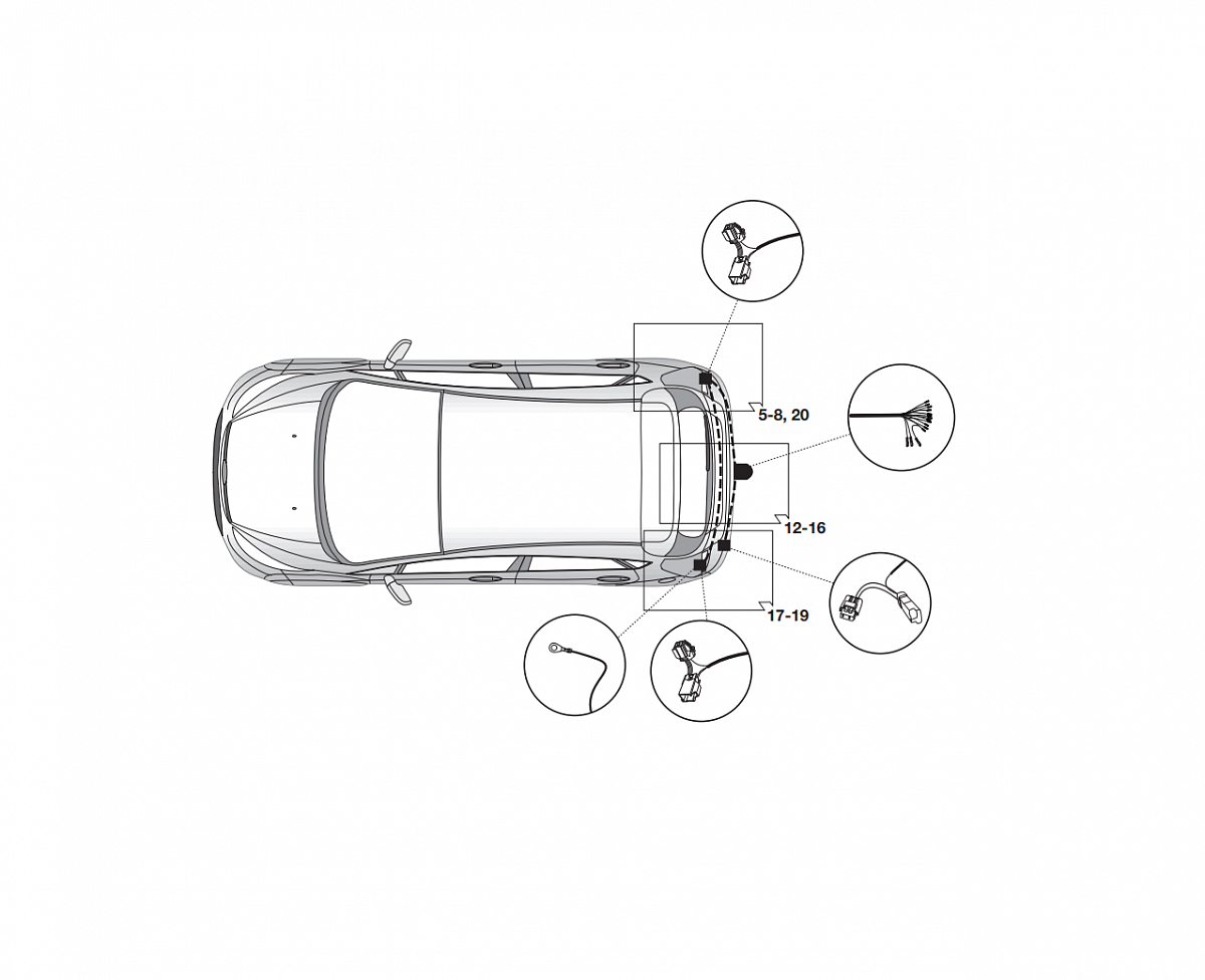 Электрика фаркопа Hak-System (13 pin) для Ford Fiesta 2013-2017 в Санкт- Петербурге