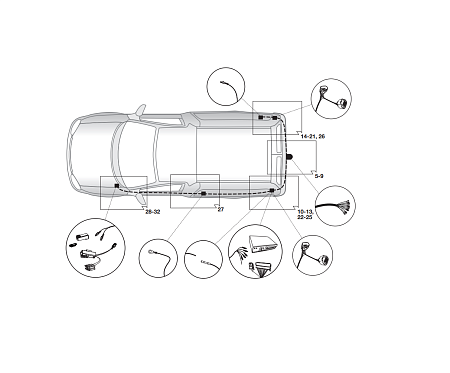 Электрика фаркопа Hak-System (13 pin) для Fiat Doblo 2010- 21500575 в 