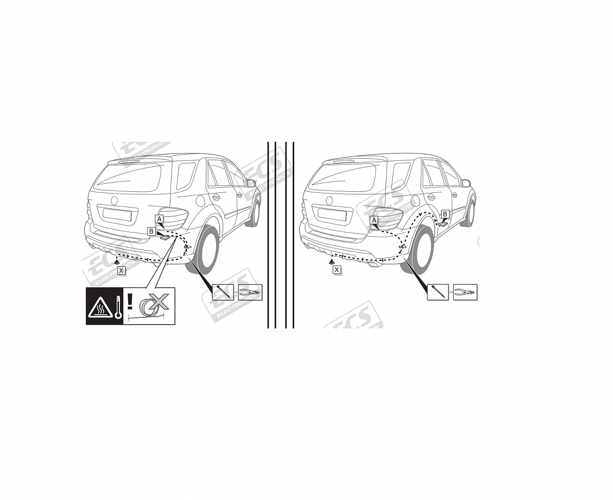 Электрика фаркопа ECS (7 pin) для Mercedes GL-class 2006-2012 MB075BH в 