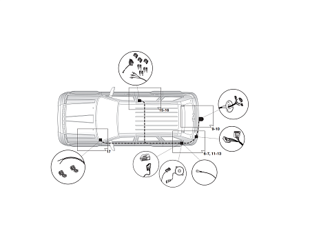 Электрика фаркопа Hak-System (13 pin) для Jeep Grand Cherokee (WK14) 2013-  21610510 в 