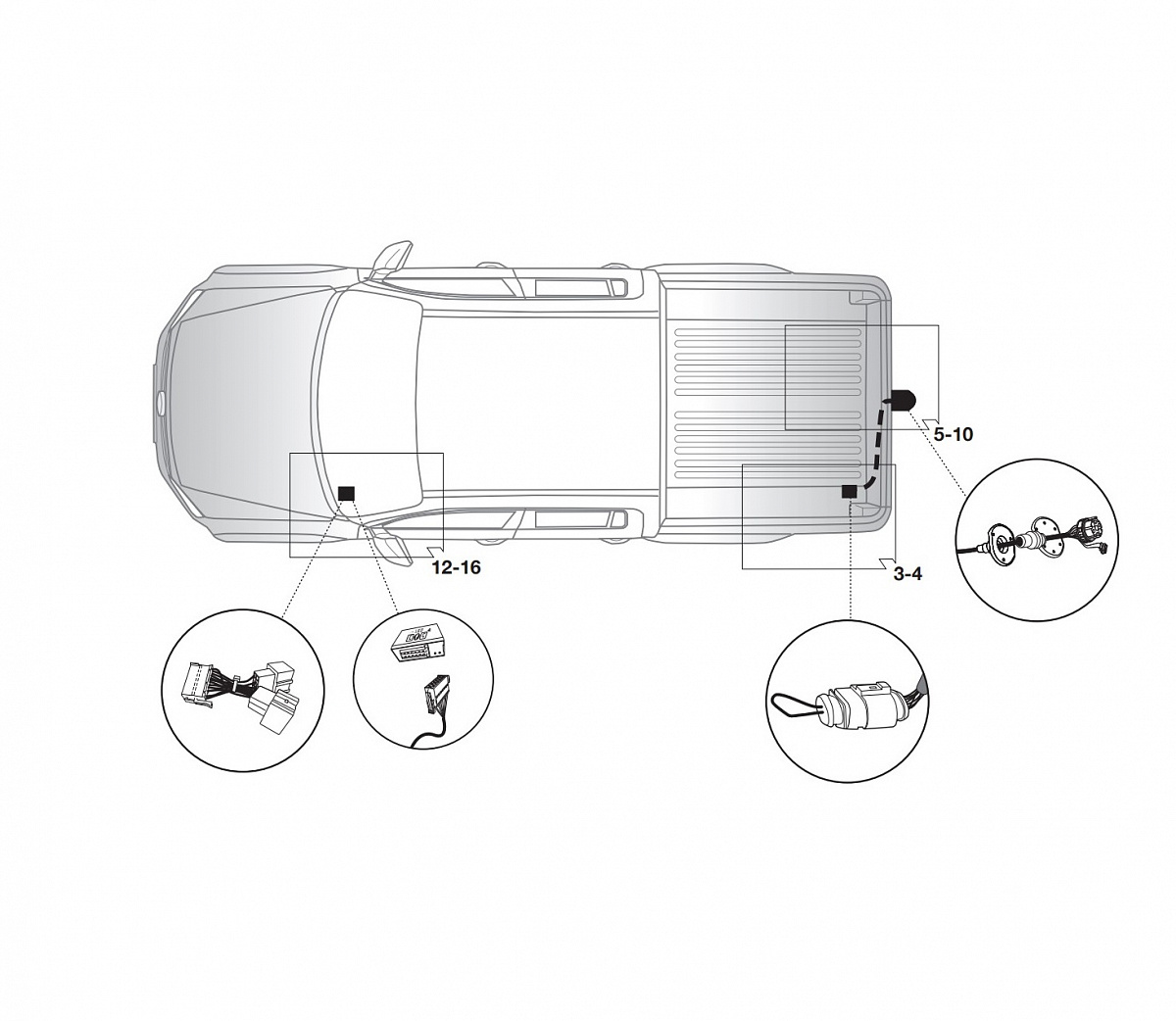 Электрика фаркопа Hak-System (7 pin) для Volkswagen Amarok 2010-, (только для а/м с подготовкой) 12270554 в 