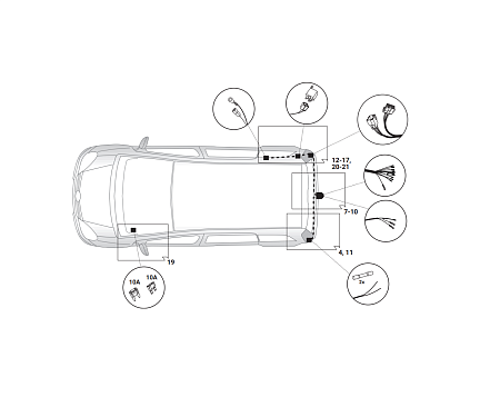 Электрика фаркопа Hak-System (13 pin) для Renault Kangoo 2013-2016 21500581 в 