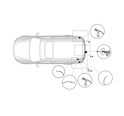 Электрика фаркопа Hak-System (7 pin) для Ssang Yong Rexton 2002-2006 16320500 в 