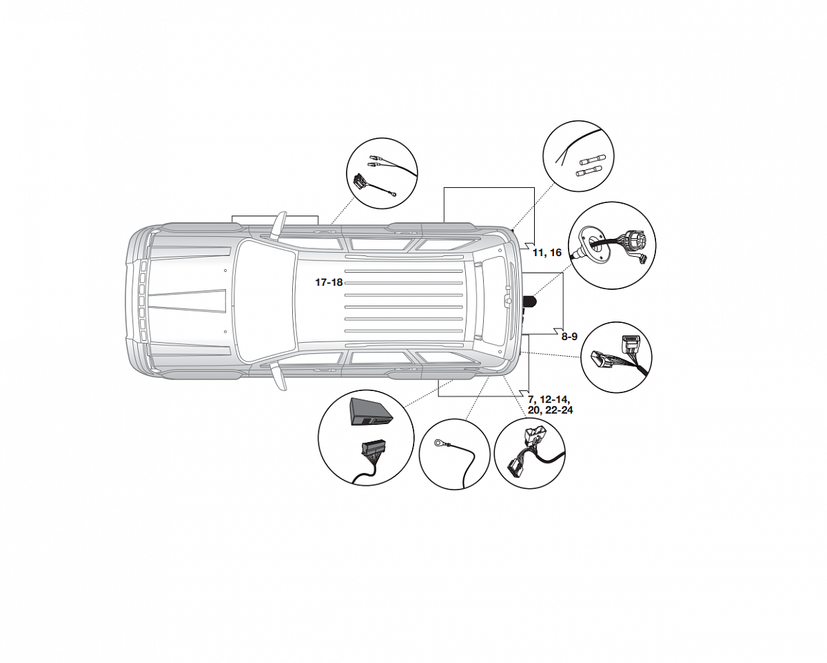 Электрика фаркопа Brink (7 pin) для Jeep Grand Cherokee 2013- 719643 в 