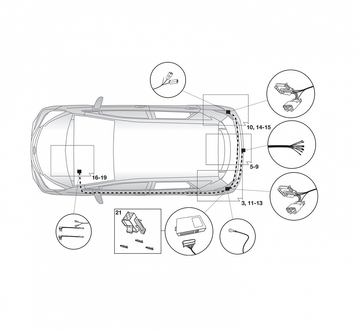 Электрика фаркопа Hak-System (7 pin) для Subaru Trezia 2011-2016 12500561 в 