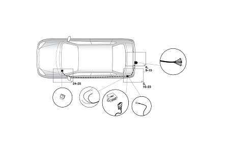 Электрика фаркопа Hak-System (13 pin) для Citroen C5 (седан/универсал) 2004-2008  21500558 в 