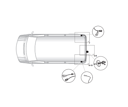 Электрика фаркопа Brink (7 pin) для Hyundai H1/H300 2008-2019 716581 в 