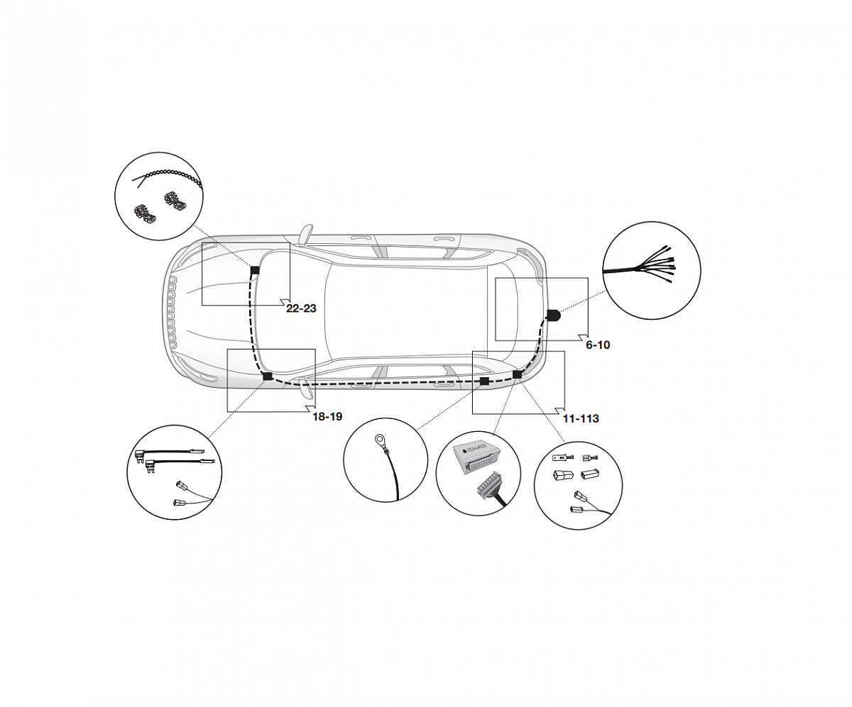 Электрика фаркопа Brink (7 pin) для Jeep Cherokee 2014- 719653 в 