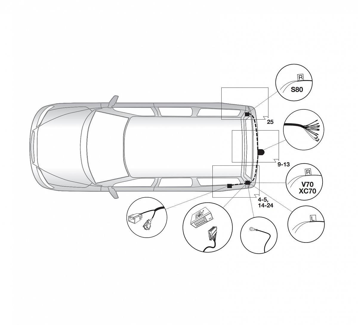 Электрика фаркопа Hak-System (7 pin) для Volvo V70 2007-2016 12260519 в 