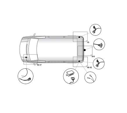 Электрика фаркопа Hak-System (13 pin) для Citroen Jumper 2006-2011 21500512 в 