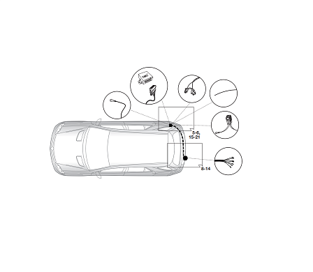 Электрика фаркопа Hak-System (7 pin) для Mercedes M-class 2005-2011 12040512 в 