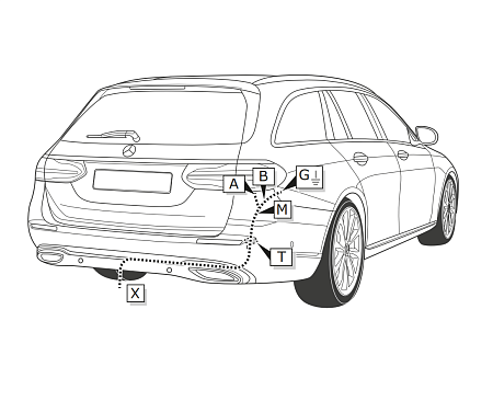 Электрика фаркопа ECS (7 pin) для Mercedes E-class (A238,C238) 2017- MB083F1 в 