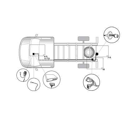 Электрика фаркопа Hak-System (13 pin) для Peugeot Boxer 2006- 21500526 в 