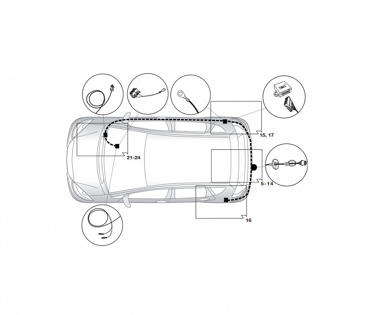 Электрика фаркопа Hak-System (13 pin) для Mercedes B-class 2005-2011 21040510 в 