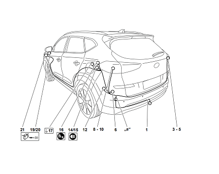 Электрика фаркопа Westfalia (7 pin) для Hyundai Tucson 2018-2021 346149300107 в 