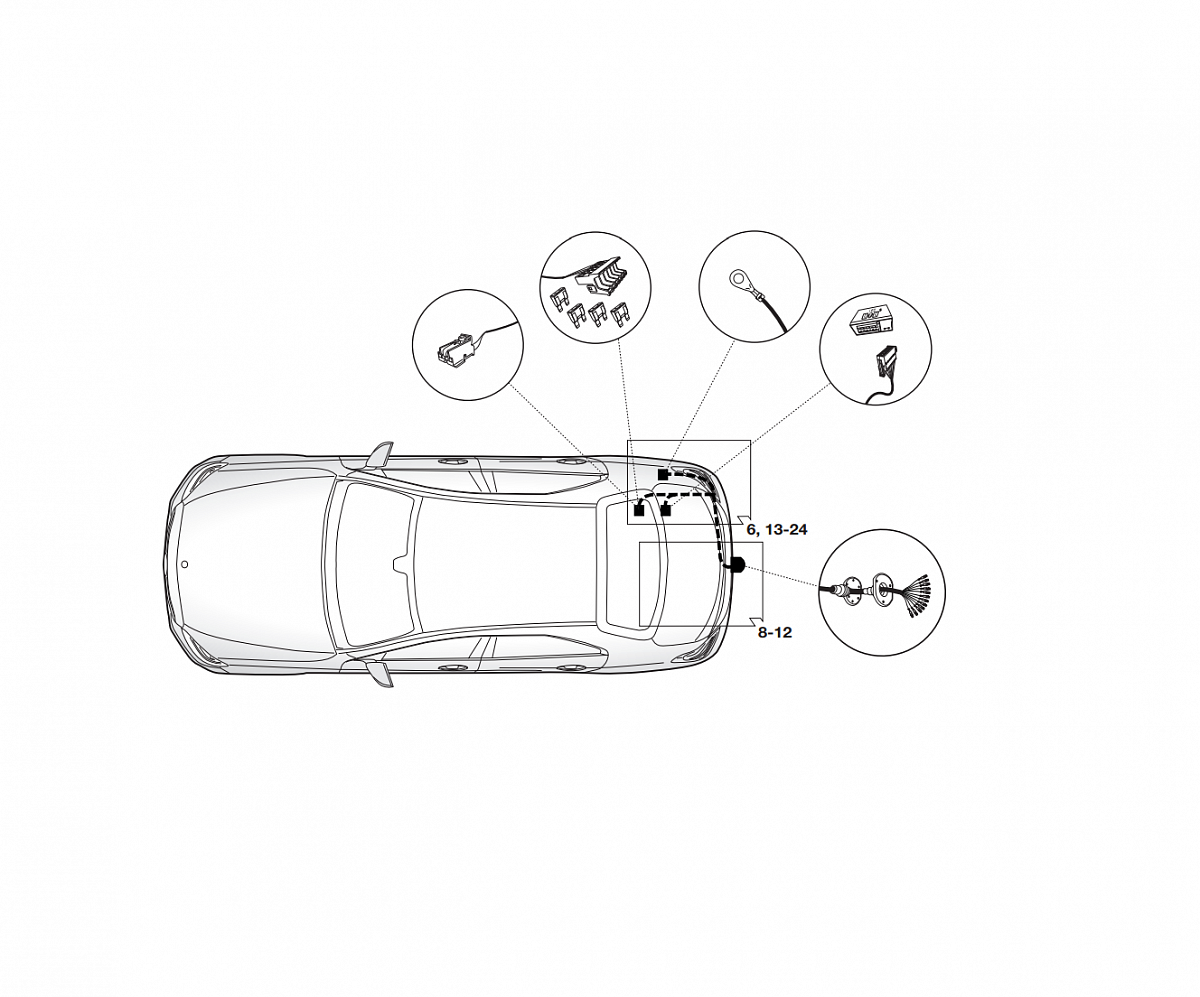 Электрика фаркопа Hak-System (13 pin) для Mercedes C-class (седан, универсал, купе) 2014-2018 21040530 в 