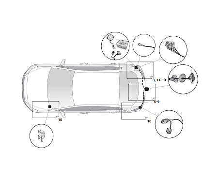 Электрика фаркопа Hak-System (13 pin) для Subaru Outback 2021- 21230535 в 