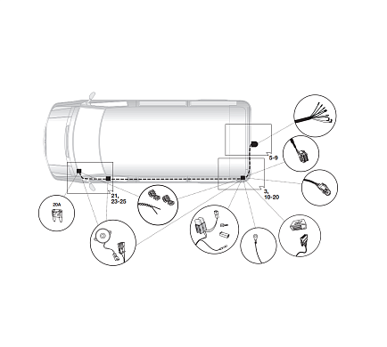 Электрика фаркопа Hak-System (7 pin) для Opel Vivaro 2014-2018 12500610 в 