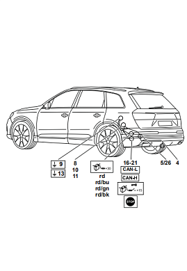 Электрика фаркопа Westfalia (13 pin) для Audi Q7 2015-2020 305437300113 в 