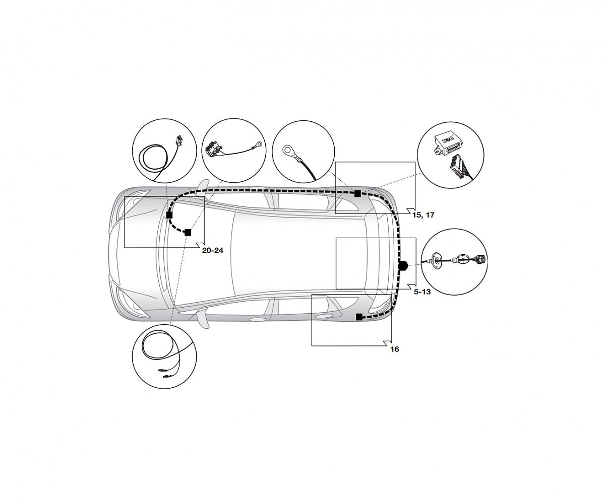 Электрика фаркопа Hak-System (7 pin) для Mercedes B-class 2005-2011 12040510 в 