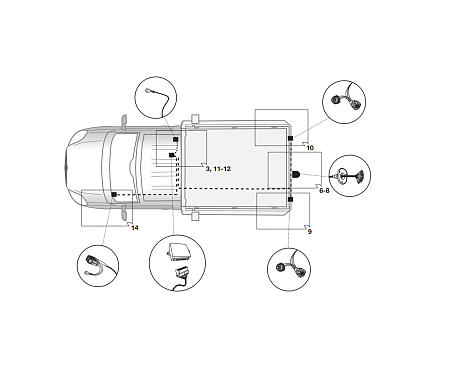 Электрика фаркопа Hak-System (13 pin) для Fiat Doblo 2011- 21050518 в 