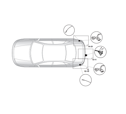 Электрика фаркопа Hak-System (13 pin) для Renault Laguna 2008-2013 26180518 в 