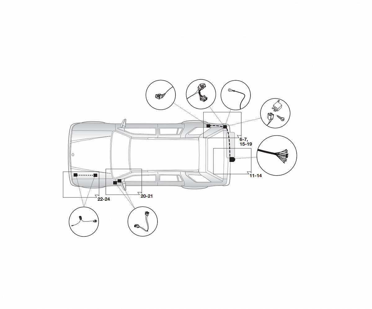 Электрика фаркопа Hak-System (13 pin) для Mitsubishi Pajero 2007- 26130522 в 