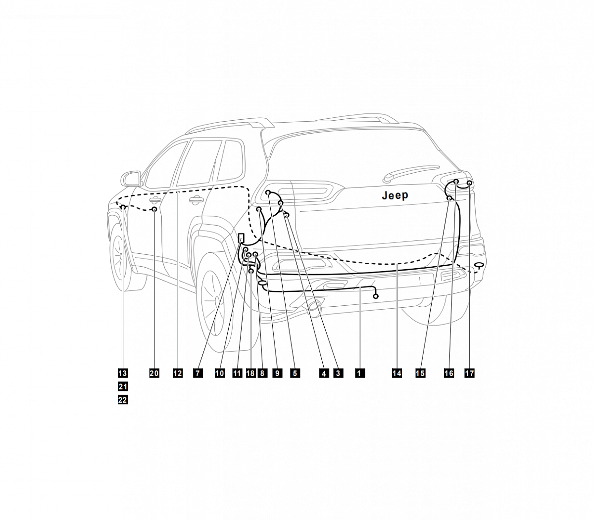 Электрика фаркопа Westfalia (13 pin) для Jeep Cherokee 2014- 342200300113 в 