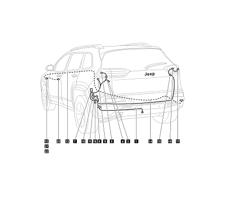 Электрика фаркопа Westfalia (13 pin) для Jeep Cherokee 2014- 342200300113 в 