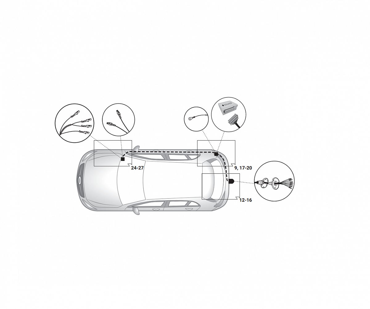 Электрика фаркопа Hak-System (7 pin) для Mercedes GLA-class 2020- 12040541 в 